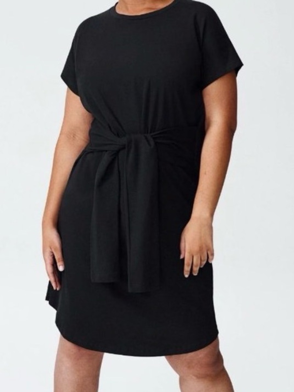 Universal Standard Black Misa Dress Tie Waist Cotton Size Small / US 14-16